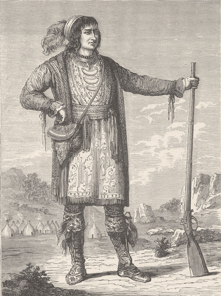 USA. Osceola, Seminole leader during their war against the US 1890 old print